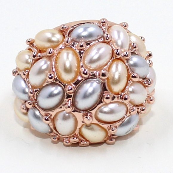 Unbranded Cluster Like Faux Pearls on Copper Base Color Fashion Ring - Picture 1 of 8
